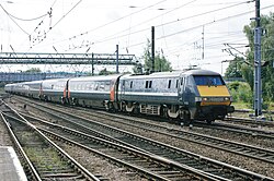 An InterCity 225 train on the East Coast Main Line at Doncaster