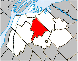 Location within Pierre-De Saurel RCM.