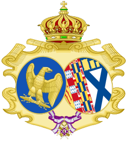 Coat of arms as dame of the Order of Queen María Luisa(1853–1920)