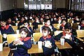 Children gathered at a school in Saihat, 1972