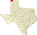 State map highlighting Dallam County