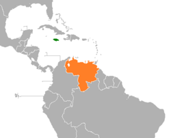 Location map for Jamaica and Venezuela.