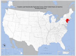 Location of New York metropolitan area