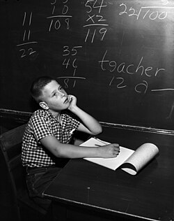A schoolboy in Seattle, WA, US, 1961