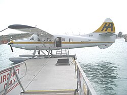 An Single Otter of Harbour Air in the harbour at Valletta