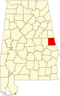 State map highlighting Chambers County