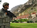 US soldier on the Afghan side of border in 2007