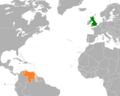 Location map for the United Kingdom and Venezuela.