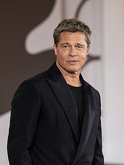 A photograph of Brad Pitt at the 2024 Venice Film Festival