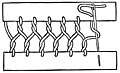 Faggotting with twisted Cretan stitch