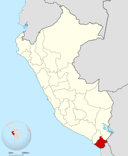 Location of Tacna within Peru