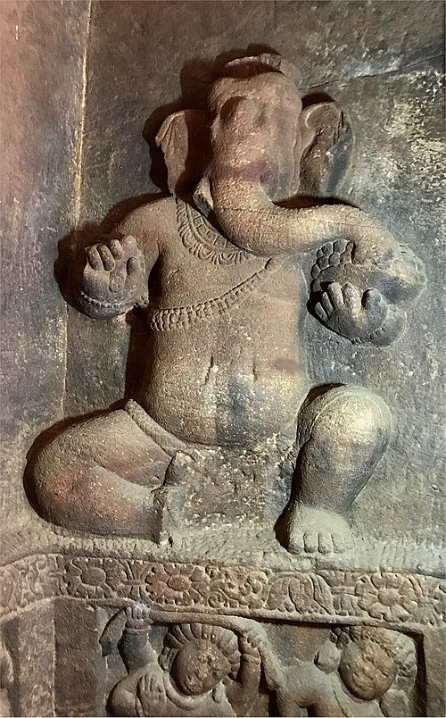 File:6th century Ganesha Badami Caves.jpg