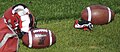 Image 15Footballs and a helmet at a Calgary Stampeders (CFL) team practice (from Canadian football)