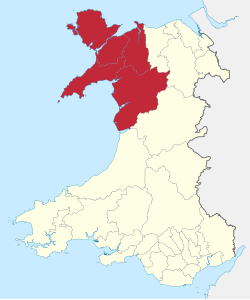 Gwynedd 1974-96 county map