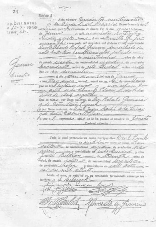 File:Ernesto Guevara Acta de Nacimiento.jpg