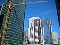 View of the Mission Street buildings, with 555 Mission on the left and the Millenium Tower on the right.