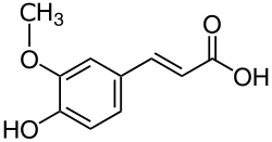 2D representation of the chemical structure of ferulic acid .