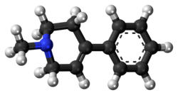 Ball-and-stick model of MPTP