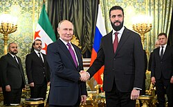 Putin with Syrian president Ahmed al-Sharaa, 28 January 2026