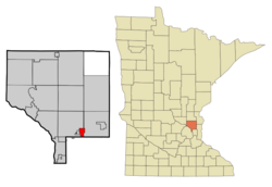 Location of the city of Circle Pineswithin Anoka County, Minnesota