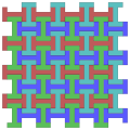 Topological square tiling, isohedrally distorted into I shapes