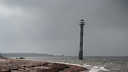 Kiipsaare Lighthouse seen from North-East in the early morning sun, 2023