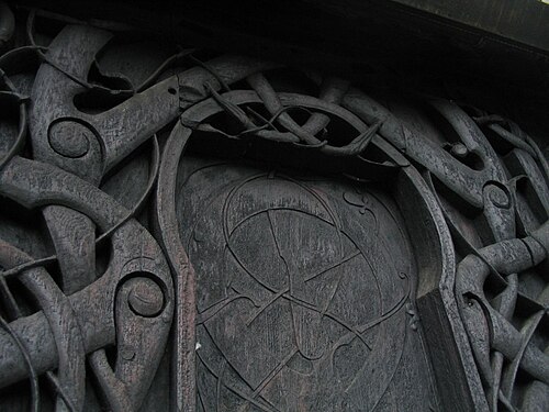 Lintel of the north door