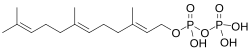 2D representation of the chemical structure of farnesyl pyrophosphate .