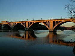 Francis Scott Key Bridge over the Potomac River in Washington, DC, USA