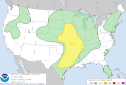 NOAA Storm Prediction Center all severe storms outlook issued at 20:00 UTC