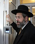 Rabbi David Lau the Ashkenazi Chief Rabbi of Israel, at the CHAJ centre in The Hague.