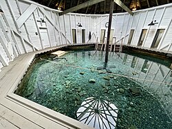 The Warm Springs Pools, historic geothermal pools that are the namesake of Bath County.
