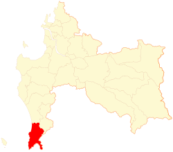 Map of the Tirúa commune in the Biobío Region