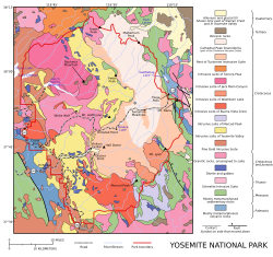 Map of Cathedral Peak Granodiorite