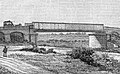 The old railway bridge over the Pecora in a woodcut from 1896.