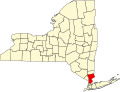 State map highlighting Westchester County