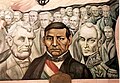Panel of Piña mural in the Government Palace, honouring the liberators Abraham Lincoln, Benito Juárez and Simón Bolivar