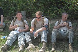 South Carolina State Guard members during pack training.