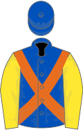 Royal Blue, Orange cross belts, Yellow sleeves