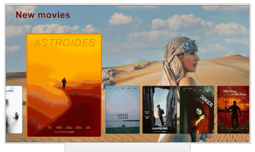 Mockup of a 10 foot user interface for selecting movies