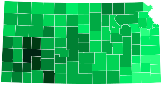 Support for Orman by county:  >16%  14–16%  12–14%  10–12%  8–10%  6–8%  4–6%  2–4%