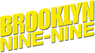 Yellow text in all caps reading, Brooklyn Nine-Nine