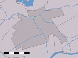 The village (dark green) and the statistical district (light green) of Stein in the former municipality of Vlist.