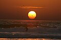 Mock mirage of the setting sun