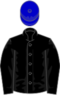 Black, blue cap