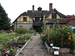 Carriage house and stable for Lucian Sharpe, Providence, Rhode Island, 1885.