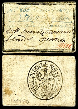 Four groschen, issued during the Siege of Kolberg, by the Government of Kolberg