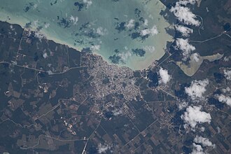 Satellite view of Corozal Town