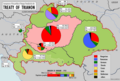 Image 49The Treaty of Trianon: Hungary lost 72% of its land, and sea ports in Croatia, 3,425,000 Magyars found themselves separated from their motherland. The country lost five of its ten biggest Hungarian cities. (from History of Hungary)