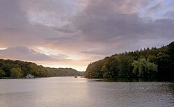 A view showing a large lake